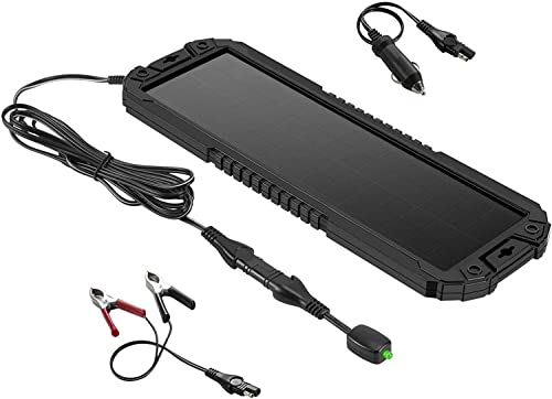 Sunway Solar Solar Panel Car Battery Trickle Charger & Maintainer 5W 12V Solar Power Charger kit Waterproof for Car Automotive RV Marine Boat Truck Motorcycle Trailer Tractor Powersports Snowmobiles - size: 5W