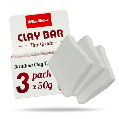 Maxshine 3-Pack Magic Clay Bar (50g Each) – Fine Grade Clay for Car Detailing – Removes Surface Contaminants from Paint, Glass, Plastic & Metal – Reusable Clay for Auto & Boat Detailing - style: 3-Pack Fine Grade