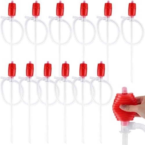 BBTO 12 Pcs Hand Siphon Pump Gas Liquid Manual Handheld Portable Transfer Fuel Pump for Vehicles and Lawn Mowers Efficient Kerosene Water Light Oil Petrol Alcohol