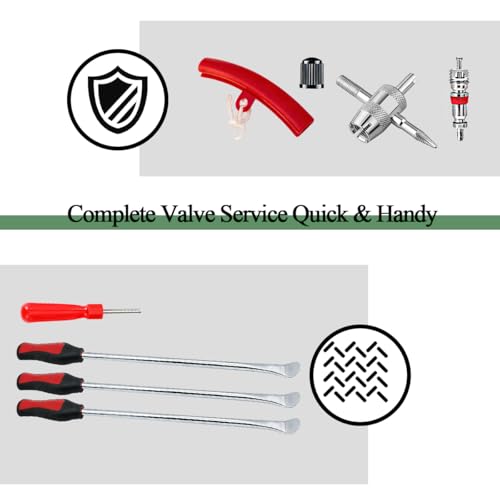 6PCS 14.5" Motorcycle Tire Spoons Tool Set, Steel Tyre Iron Lever Repair Kit with 3 Rim Protector, Dirt Bike Tire Changing Repair Tool, Universal for Motorbike Dirt Bike - size: 6PCS