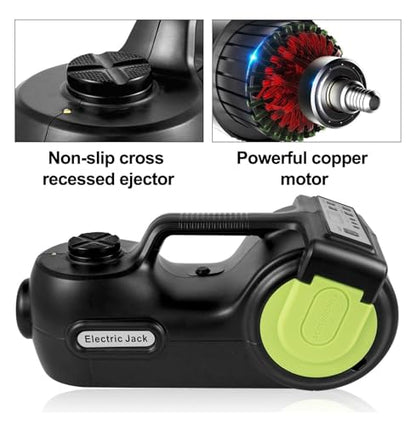 5 Ton Electric Car Jack with Impact Wrench - Hydraulic Jack 12V DC for Sedan, Truck, SUV - LED Light, 135-360mm Lift Range