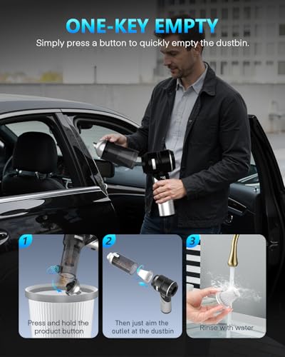 NEVERLAND Handheld Vacuum Cordless Car Vacuum - 15000PA High Power 4-in-1 Portable Foldable Small Detailing Kit, Rechargeable Hand Held Vacuum for Car Home Office