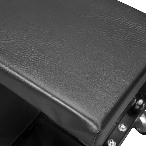 Torin ATR6300B-1 Rolling Creeper Garage/Shop Seat: Padded Mechanic Stool with Tool Tray Storage, Black - style: Normal Seat