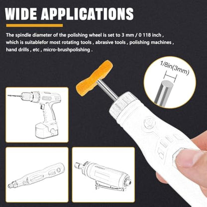 137PCS Buffing Wheel Polishing Kit Compatible with Dremel, with Polish Compound, Rotary Tool Accessories with 1/8" Shank, Abrasive Wheel Buffing Polishing Wire Brushes Wool Felt Cotton Mounted