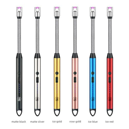 Bend-It Flexible Neck Arc Lighter — USB Rechargeable, Windproof & Flameless | Long Reach for Deep Jar Candles, Stove, BBQ & Fireplace - Pink - color: Pink