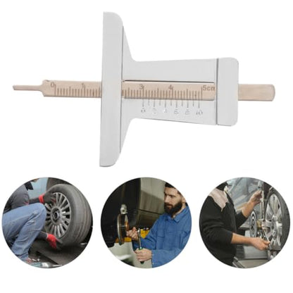 2pcs Tire Tread Depth Gauge Tool for Car Stainless Steel Precise Measurement Tire Depth Gauge User-Friendly Design and Replacement