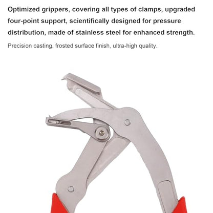 Car Clip Pliers, Professional Stainless Steel Panel Clip Removal Tool Spring-Loaded Fastener & Rivet Remover for Auto Door Panels Interior & Exterior Trim Damage-Free Disassembly Tool