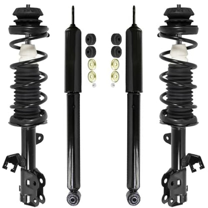 Detroit Axle - Struts Shocks Kit for 2012-2019 Nissan Versa Note, 2 Front Struts with Coil Springs 2 Rear Shock Absorbers 2013 2014 2015 2016 2017 2018 Replacement Suspension Kit - size: 4AQ54618/ strut shock kit