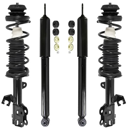 Detroit Axle - Struts Shocks Kit for 2012-2019 Nissan Versa Note, 2 Front Struts with Coil Springs 2 Rear Shock Absorbers 2013 2014 2015 2016 2017 2018 Replacement Suspension Kit - size: 4AQ54618/ strut shock kit