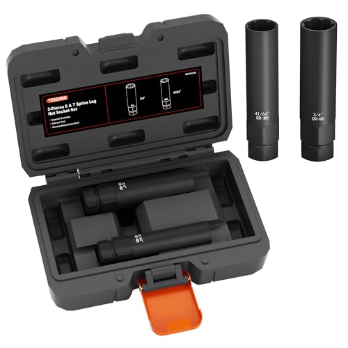 2-Piece 6 & 7 Wheel Lock Removal Kit, Spline Lug Nut Removal Tool | Locking Lug Nut Master Key Set for Stripped Frozen Rusted Wheel Locks - size: 6 & 7 Spline
