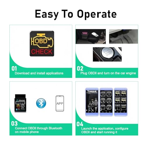 1 PC Car Bluetooth OBD2 Diagnostic Tool, Real-time Monitoring ELM327 V2.1 Code Reader, Mini Anti-interference Scanner for Reset Clear Engine Light, Universal for Android IOS Windows (Black)