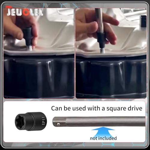 EP Socket EP11, 6 Point 3/8” Dr Female External E-Torx Plus Socket | EP Socket, Female External, E-Torx Plus Socket, External, Cr-V Steel, High Deformation Prevention - size: EP11
