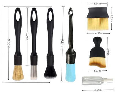 7PCS Car Beauty Brush Set, Cleaning Brushes for Car Interior or Exterior, Dust Removal and Cleaning Tools, Suitable for Logos, Vents, Wheels, Leather Seats