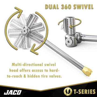 JACO FlowPro Digital Tire Inflator Gauge (200 PSI) with Lock-on Dually Air Chuck (Bundle Kit)