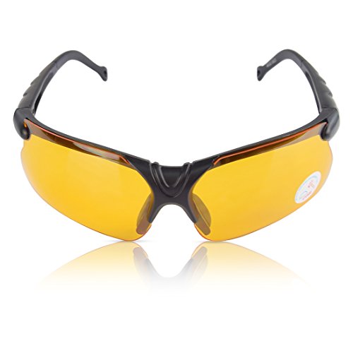 xaegistac Shooting Glasses with Case-Safety Glasses Anti Fog | Z87.1 Certificated Impact Resistance Safety Glasses for Hunting Shooting Sports - color: Yellow