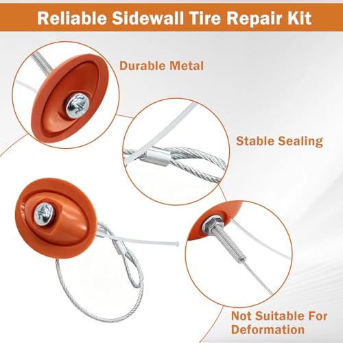 CG Sidewall Slug Tire Repair Kit Sidewall Plug Fits for ATV UTV SXS Lawn Mower Golf Cart & Snow Blower Tires Fixes Common Tire Repair Tool with Heavy-Duty (1 Pack) - color: 1 Pack