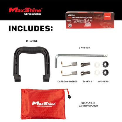Maxshine 6” M21 Pro & 3” M312 Dual Action Polisher Combo – 21mm & 12mm Car Buffer Set, 6-Speed, 5/16”-24 Thread – Auto Detailing Tool for Cars, Trucks, SUVs & Boats, Swirl & Scratch Removal - color: 3" & 6" Dual Action