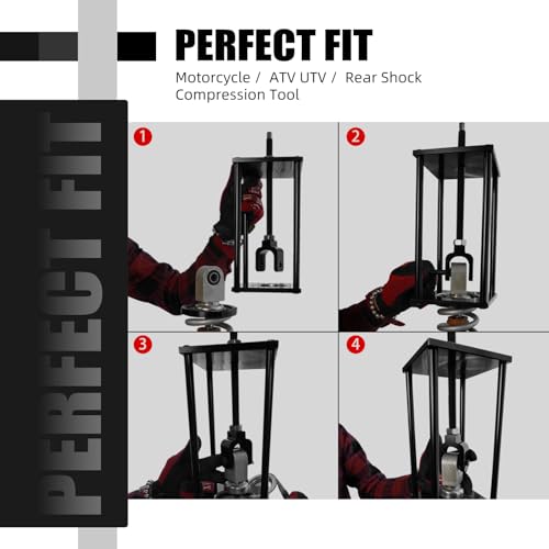 NICECNC Black Motorcycle ATV Rear Shock Spring Compressor Tool Universal Tenere 700,klr650,Compatible with Honda,Compatible with Suzuki,Compatible with BMW S1000RR,Shock Spring Compressor Kit