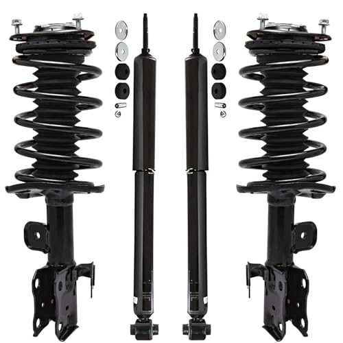 Detroit Axle - Struts Shocks Kit for Toyota 2010-2015 Prius, 2 Front Struts w/Coil Spring 2 Rear Shock Absorbers 2011 2012 2013 2014 Replacement Suspension - size: 4AQ47264/Shock Kit