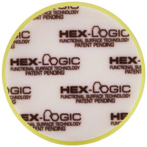Chemical Guys, Hex-Logic Heavy Cutting Pad, Yellow, 6.5 in for 6 in Plates | Firm yellow cutting foam pad levels deep swirls, scratches and oxidation with compounds on dual-action polishers - size: 6.5 Inch Pad (1 Pack), style: Medium/Heavy Cutting Pad