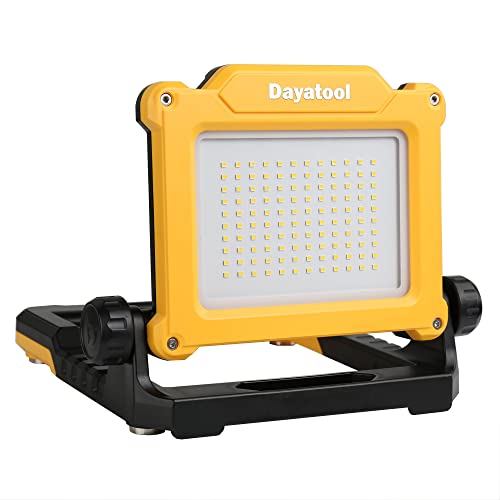 4000Lumens Cordless Magnetic LED Work Flood Light, Compatible for Dewalt Makita 20V Milwaukee 18V m18 Rechargeable Lithium Tool Battery, Portable LED Work Light for Under Hood, Yellow - style: Cordless Version-4K LM-Yellow