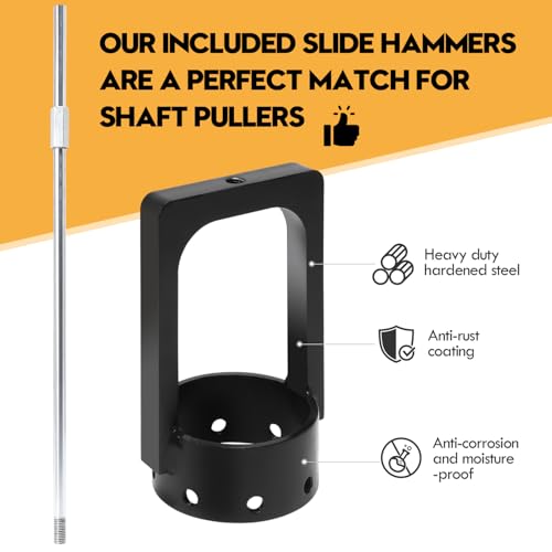 3.75 inch CV Axle Shaft Puller Tool Kit, UTV/ATV CV Axle Removal Tool | Heavy Duty Axle Puller with Slide Hammer for Cars, Trucks, ATV & UTV - CV Joint & Driveshaft Removal Tool Set - size: 3.75inch