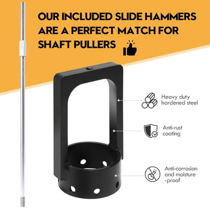 3.75 inch CV Axle Shaft Puller Tool Kit, UTV/ATV CV Axle Removal Tool | Heavy Duty Axle Puller with Slide Hammer for Cars, Trucks, ATV & UTV - CV Joint & Driveshaft Removal Tool Set - size: 3.75inch