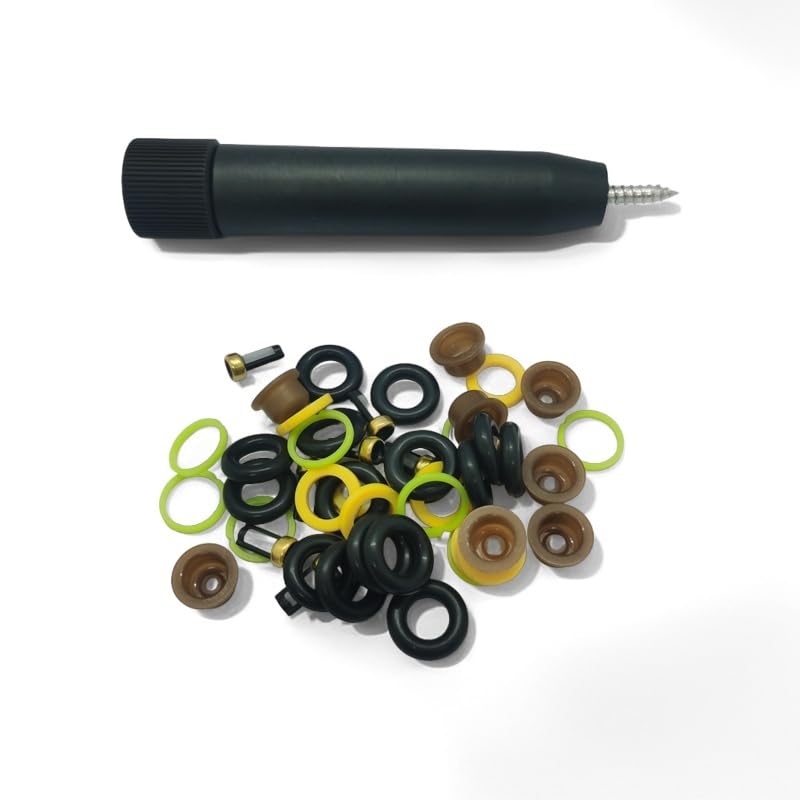Fuel Injector O ring kit &cleaner kit with Removal Tool - Compatible with 0280150943 0280150955 0280150962 - Includes Injector Seals, Pintle Caps, Filter Baskets, Spacers [8 Sets]