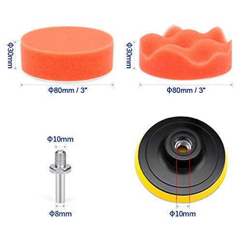 Car Foam Drill Polishing Pad Kit 22 PCS, 3 Inch Buffing Pads - size: 3Inch-22PCS