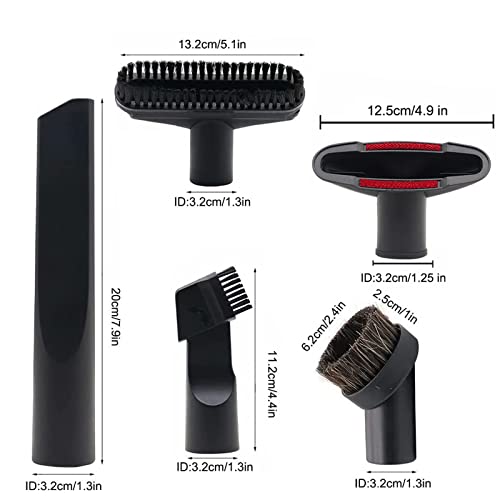 Vacuum Attachments, 1 1/4" Vacuum Cleaning Tools Kit for Shop Vac Accessories with 32mm/ 1.25" Extension Wands, Vacuum Hose Adapter and Crevice Tool, 8 Pack