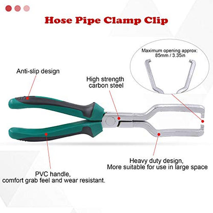 Hilitchi Fuel Line Petrol Clip Pipe Pliers 9 Inch Fuel Filter Calipers Fuel Line Pliers and 80 Degree Disconnect Pliers Push Pin Pliers Set (Pack of 3)