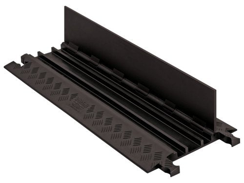 Checkers 3 Channel Low Profile Drive Over Cable Protector, Heavy Duty Loads up to 34,000 Pounds, Polyurethane Construction, Improved Traction and Stability, Black/Black, GD3X75-ST-B/B - color: Black, style: Standard