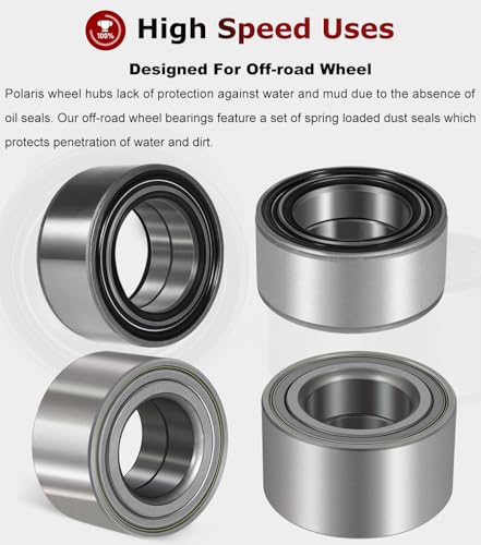 for Polaris Ranger 900 1000 XP Wheel Bearings 2013-2019 Front and Rear (4) Crew Replace 3514635, 3514699