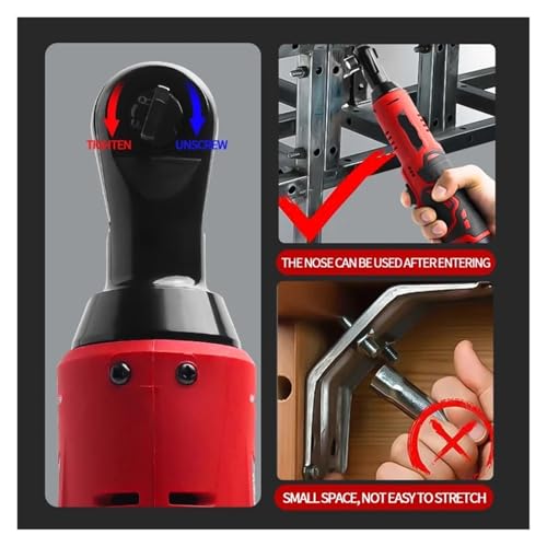 Impact Wrench, Cordless Right Angle Electric Wrench 3/8 Inch Ratchet Disassembly Nut Car Maintenance Tool,for Car/Truck RV