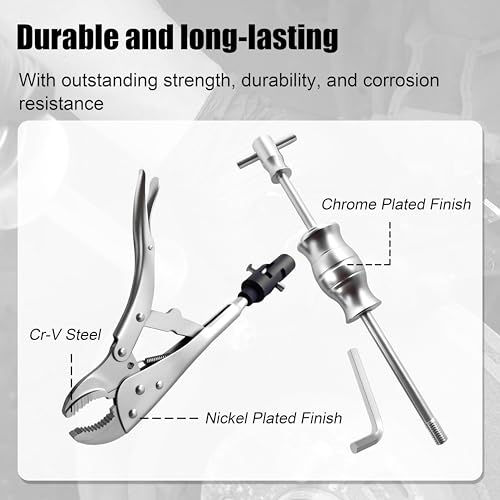 SGT Locking Pliers Slide Hammer Set, Vise Grip Slide Hammer Puller Set | 9.8 in Locking Pliers 2 lb Slide Hammer With Quick Release Swivel Connector, Removing Nails Bolts Pins Seals and CV Axles