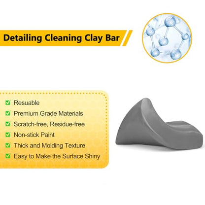 Fitosy Car Clay Bar 4 Pack 400g, Premium Grade No Scratch Magic Clays Bars Detailing Cleaner Kit Glass Deatil Cleaning with Washing and Adsorption Capacity for Auto SUV,RV,Truck