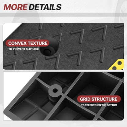 Rubber Curb Ramp 5.5" Rise Height, Arrow Patterned Sidewalk Curb Ramp for Forklift Truck Bus Car SUV, Driveway Curb Ramps for Low Profile Car, Threshold Bridge Ramp for Warehouse Garage - size: 5.5" Rise Arrow