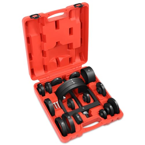 Auto Dynasty 22pcs Bushing Puller Kit with Removal Rear Front Wheel Hub Assemblies Compatible with Most Domestic and Foreign Vehicle Wheel Bearings, Red