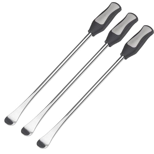 14.5inch Tire Spoons Motorcycle, Lawn Mower,Dirt Bike Tire Spoon Set, Professional Tire Changing Spoons Lever Iron Removal Tool Kit with Bag 3x14.5 inch Tire Irons and 2 Rim Protector - color: GRAY