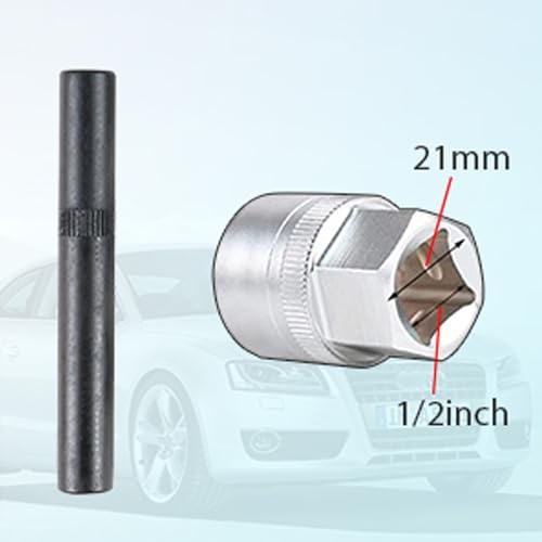 22pcs Wheel Lock Removal Tool Kit, 20 Different Sockets for Locking Lug Nuts, 1/2 Inch 85mm Socket Adapter, Chrome Molybdenum Steel Construction, Universal Automotive Lock Nut Remover Set