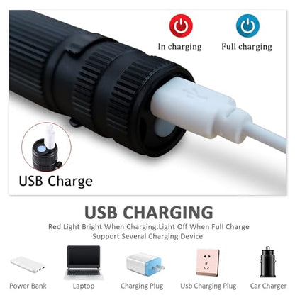 Wrrozz 2 Pack Small Mini LED Rechargeable Flashlight, Zoomable with Clip | High Lumens flahlights, Single Mode Super Bright EDC Flash Light, Portable Pocket Pen, for Gift, Camping, Emergency, Hiking - size: B-2 pack