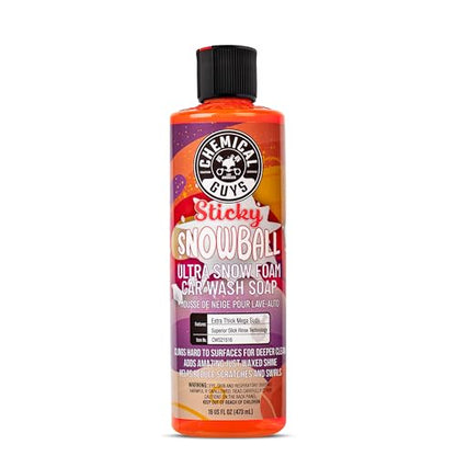 Chemical Guys CWS21516 Sticky Snowball Ultra Snow Foam Car Wash Soap (Works with Foam Cannons or Bucket Washes) Safe for Cars, Trucks, Motorcycles, RVs & More 16 fl oz, Cherry Scent - size: 16 Fl Oz (Pack of 1)