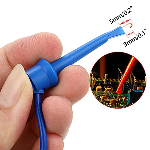 Sumnacon 10Pcs Test Hook to Male Jumper Wires - 26 AWG Binding Post to Solderless Breadboard Jumper Leads, Soft Silicone Flexible Test Leads for Electrical Testing