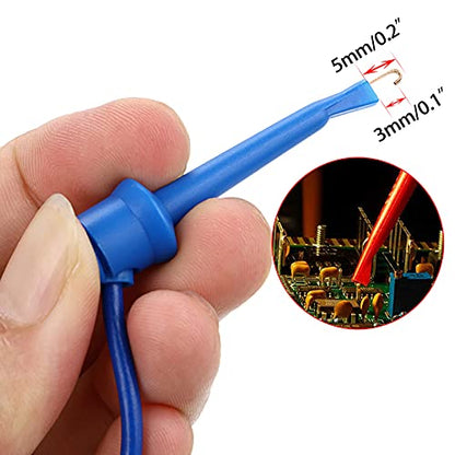 Sumnacon 10Pcs Test Hook to Male Jumper Wires - 26 AWG Binding Post to Solderless Breadboard Jumper Leads, Soft Silicone Flexible Test Leads for Electrical Testing