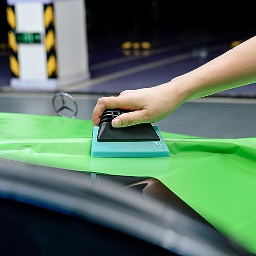 FOSHIO Blue Small Squeegee, Non-Slip Handle Rubber PPF Squeegee for Window Cleaning, Shower Glass Door, Car Windshield, Vinyl - color: Blue