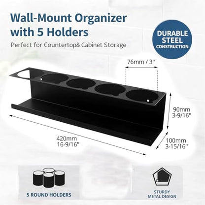 6 Pack Wall-Mounted Spray Bottle Holder, Heavy-Duty Steel Black Aerosol Can Storage Rack with 30 Holes, Spray Paint Can Organizer for Garage, Shop, Home, Tool Trailer & Service Truck - size: 6 Pack