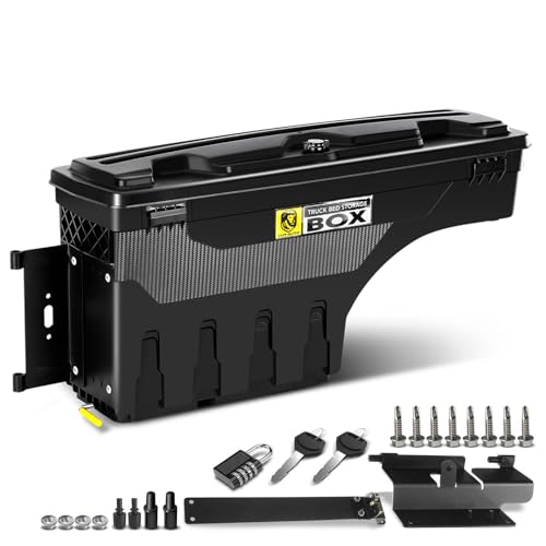 YHTAUTO Driver Side Truck Bed Storage Tool box Compatible with 2015-2023 Chevrolet Colorado & GMC Canyon, 2019-2021 Fits 74" Bed, Lockable Swing Waterproof Wheel Well Toolbox - size: Driver Side, style: 2015-2021