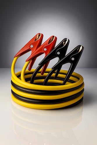 Heavy Duty 2 Gauge 20 Ft Battery Booster Cables 350A Capacity, Thick Rubber Insulation & Coated Clamps Compatible with DURALAST Jumper Cables for Cars, Trucks, SUVs, RVs, Boats, 12V or 24V Batteries