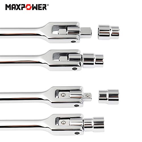 MAXPOWER 1/2-Inch and 3/8-Inch Drive Dual-drive 24-Inch Breaker Bar Flex Handle - size: 24 inch Dual Drive 3/8"+1/2"