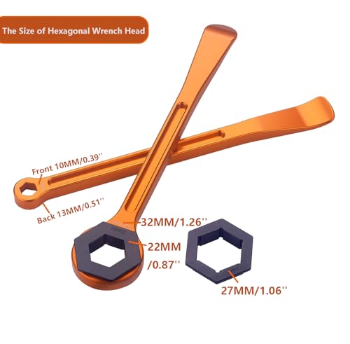 Motorcycle Tire Changing Spoons Lever Iron Tool Wrench Set Tire Repair Tool | Combo Axle Tire Wrench Kit 10MM/0.39'' 13MM/0.51'' 22MM/0.87'' 27MM/1.06'' 32MM/1.26'' For MX Motocross Pit Bikes